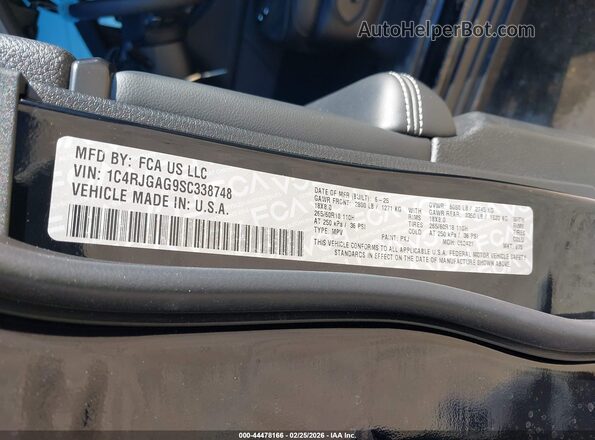 1C4RJGAG9SC338748 2025 JEEP GRAND CHEROKEE Black Շարժիչի բաժամունքի տեսք