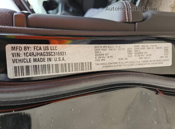 1C4RJHAG3SC316931 2025 JEEP GRAND Black 