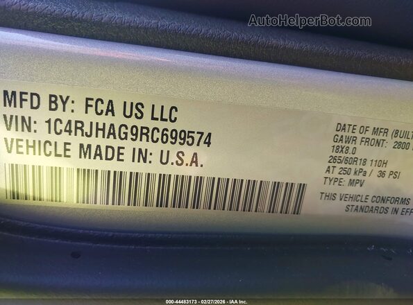 1C4RJHAG9RC699574 2024 JEEP GRAND CHEROKEE Серебряный Вид подкапотного пространства