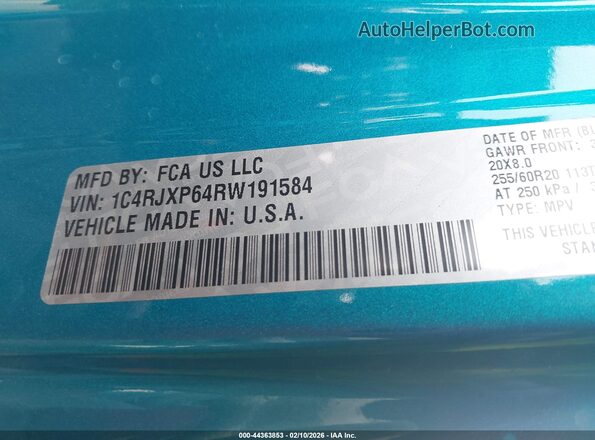 1C4RJXP64RW191584 2024 JEEP WRANGLER Blue Вид підкапотного простору