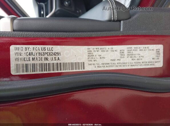 1C4RJYB63PC624291 2023 JEEP GRAND CHEROKEE 4XE Red ძრავის განყოფილების ხედი