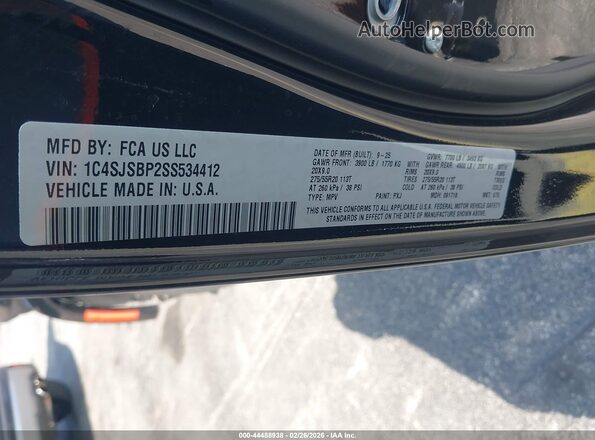 1C4SJSBP2SS534412 2025 JEEP WAGONEER L Black Vista del compartimento del motor