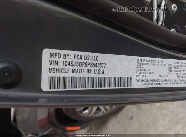 1C4SJSBP9PS542577 2023 JEEP WAGONEER L Gray ძრავის განყოფილების ხედი