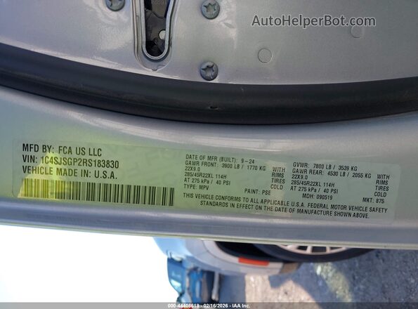 1C4SJSGP2RS183830 2024 JEEP GRAND WAGONEER L Серебряный Вид подкапотного пространства