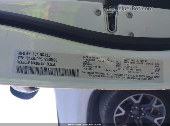 1C4SJUDP5PS505826 2023 JEEP WAGONEER Beige Вид підкапотного простору