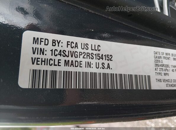 1C4SJVGP2RS154152 2024 JEEP GRAND WAGONEER Blue Vista del compartimento del motor
