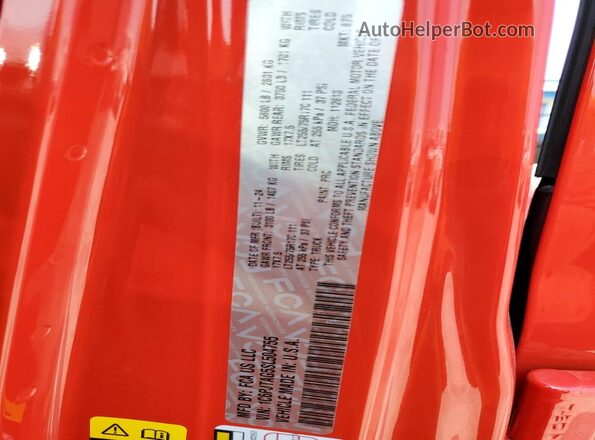 1C6PJTAG5SL504755 2025 JEEP GLADIATOR Red Vista de la etiqueta del VIN