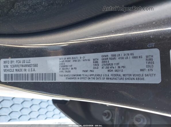 1C6RREFM4MN821560 2021 RAM 1500 Серый Вид подкапотного пространства