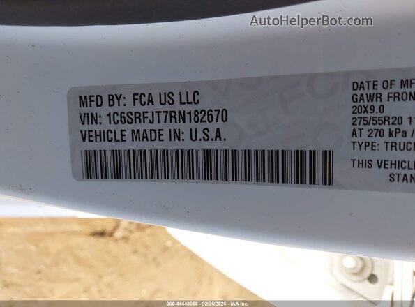 1C6SRFJT7RN182670 2024 RAM 1500 White Engine compartment view