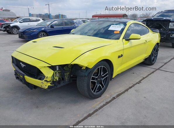 1FA6P8CF3M5116618 2021 FORD MUSTANG Желтый Передняя левая четверть