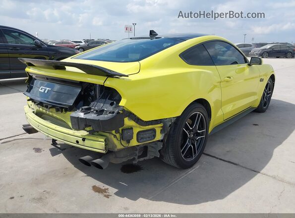1FA6P8CF3M5116618 2021 FORD MUSTANG Желтый Задняя правая четверть
