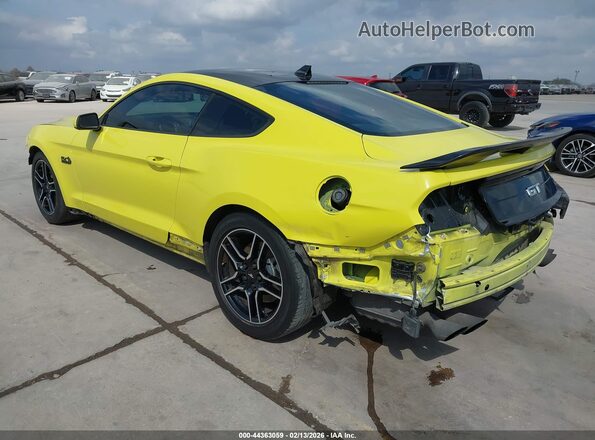 1FA6P8CF3M5116618 2021 FORD MUSTANG Желтый Задняя левая четверть