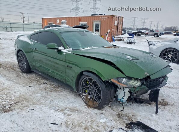 1FA6P8CF7N5134461 2022 FORD MUSTANG Зеленый Передняя правая четверть