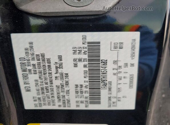 1FA6P8TH1N5141682 2022 FORD MUSTANG Black Շարժիչի բաժամունքի տեսք