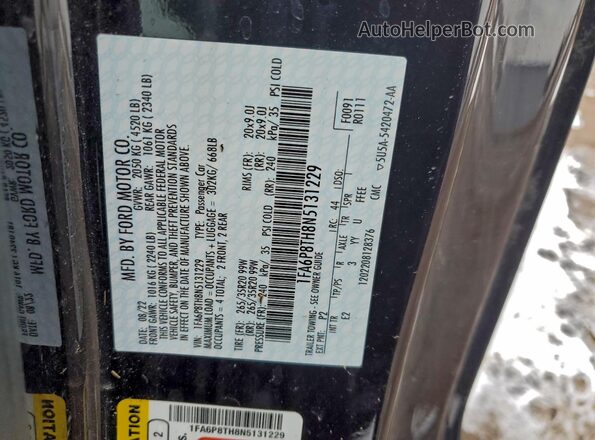 1FA6P8TH8N5131229 2022 FORD MUSTANG Черный Вид подкапотного пространства
