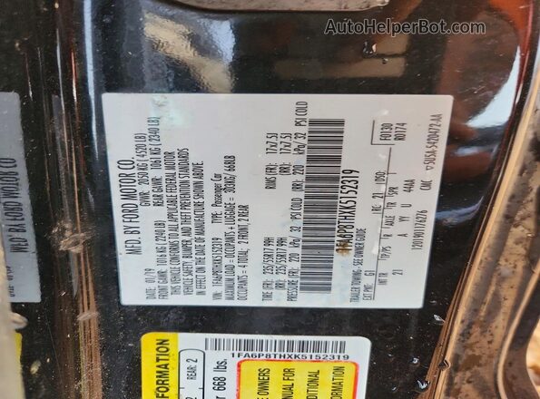 1FA6P8THXK5152319 2019 FORD MUSTANG Black 
