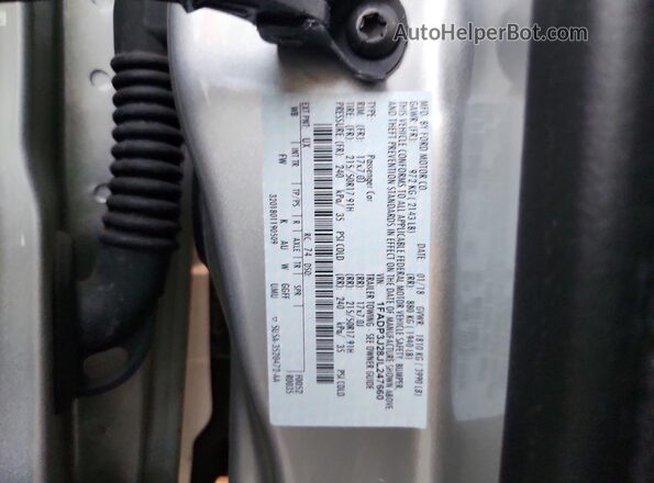 1FADP3J28JL247660 2018 FORD FOCUS Серебряный Вид подкапотного пространства