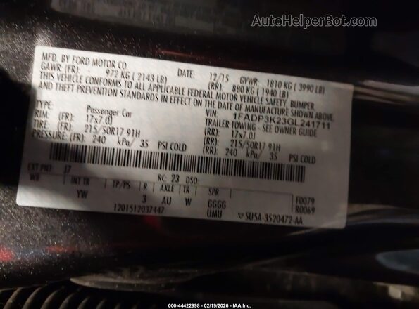 1FADP3K23GL241711 2016 FORD FOCUS Серый Вид подкапотного пространства
