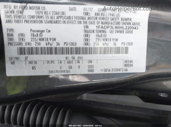 1FADP3L90HL220943 2017 FORD FOCUS ST Gray ძრავის განყოფილების ხედი