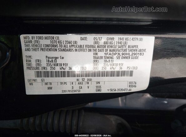 1FADP3L90HL290183 2017 FORD FOCUS ST Black Engine compartment view