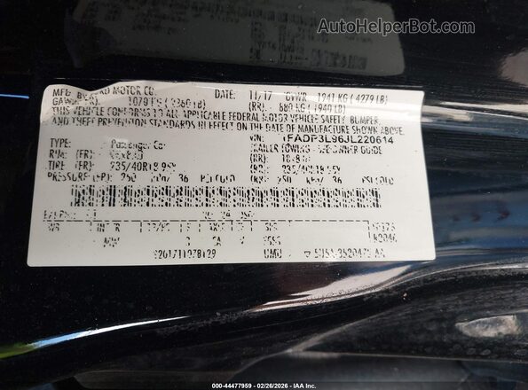 1FADP3L96JL220614 2018 FORD FOCUS ST Black Widok komory silnika