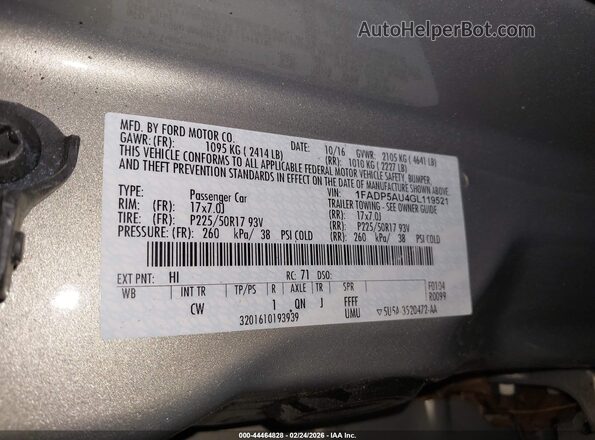 1FADP5AU4GL119521 2016 FORD C-MAX HYBRID Tan 