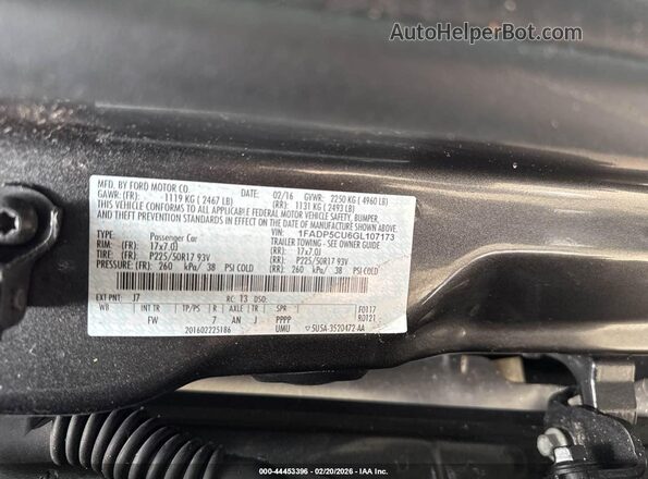 1FADP5CU6GL107173 2016 FORD C-MAX ENERGI Серый Вид подкапотного пространства