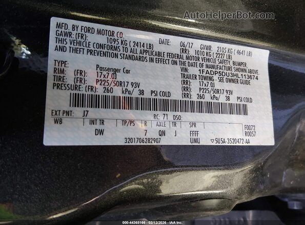 1FADP5DU3HL113674 2017 FORD C-MAX HYBRID Gray Widok komory silnika