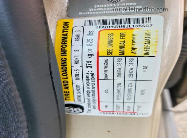 1FADP5DU6JL105607 2018 FORD C-MAX Cream Engine compartment view