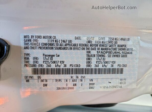 1FADP5EU6HL102408 2017 FORD C-MAX White 