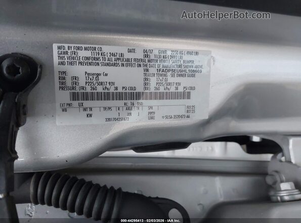 1FADP5EU9HL108669 2017 FORD C-MAX ENERGI Silver Вид підкапотного простору