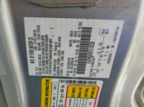 1FATP8UH3P5110230 2023 FORD MUSTANG Серебряный Вид подкапотного пространства