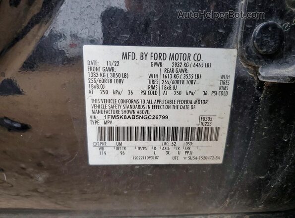 1FM5K8AB5NGC26799 2022 FORD FORD EXPLORER Black 