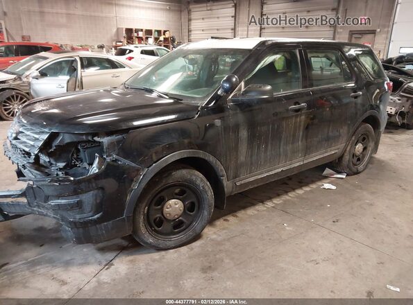 1FM5K8AR7JGA89842 2018 FORD POLICE INTERCEPTOR Black Առջևի ձախ երեք քառորդ տեսարան