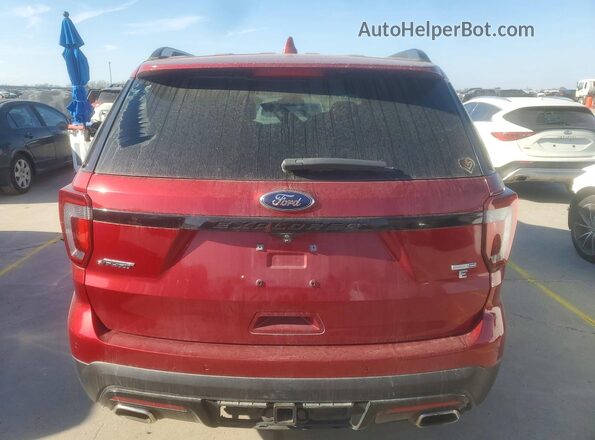1FM5K8GT3GGA07567 2016 FORD FORD EXPLORER Red უკანა ხედი