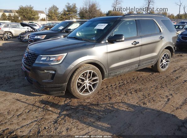 1FM5K8GT4KGA82223 2019 FORD FORD EXPLORER Gray Առջևի ձախ երեք քառորդ տեսարան