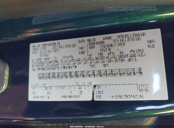 1FMCU0G63LUB95418 2020 FORD ESCAPE Blue 