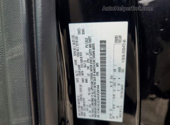 1FMCU0JD3HUE29104 2017 FORD ESCAPE Black VIN კოდის სტიკერის ხედი