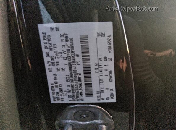 1FMCU9G64LUB55126 2020 FORD ESCAPE Black Vista de la etiqueta del VIN
