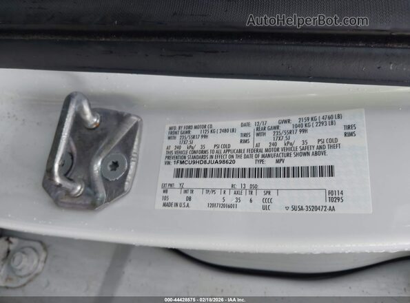 1FMCU9HD8JUA98620 2018 FORD ESCAPE  Widok komory silnika