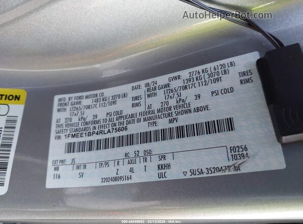 1FMEE1BP4RLA75606 2024 FORD BRONCO Blue Вид підкапотного простору