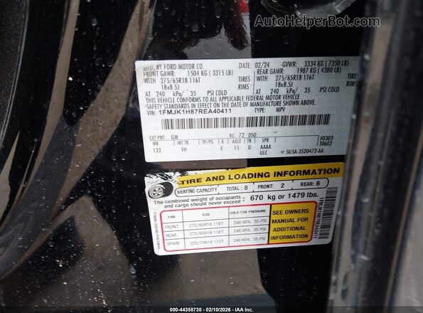 1FMJK1H87REA40411 2024 FORD EXPEDITION Black ძრავის განყოფილების ხედი