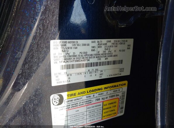 1FMJK1HT5MEA45734 2021 FORD EXPEDITION Black 