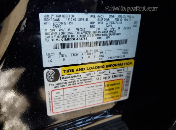 1FMJK1M83SEA33788 2025 FORD EXPEDITION Black სალონის 360-გრადუსიანი ხედი