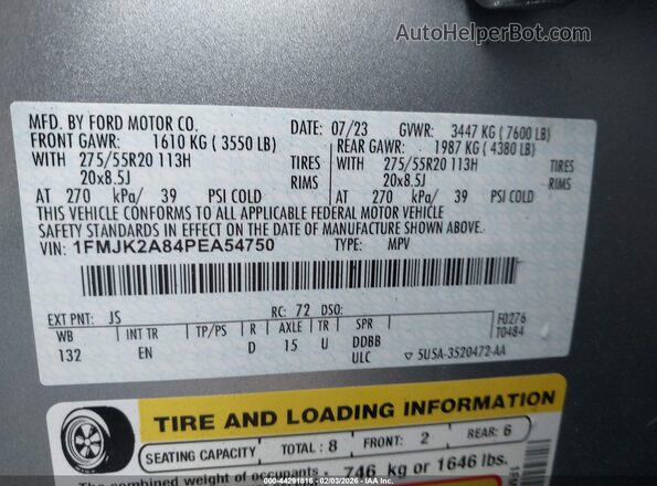 1FMJK2A84PEA54750 2023 FORD EXPEDITION Silver Engine compartment view