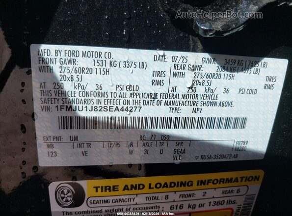 1FMJU1J82SEA44277 2025 FORD EXPEDITION Black 