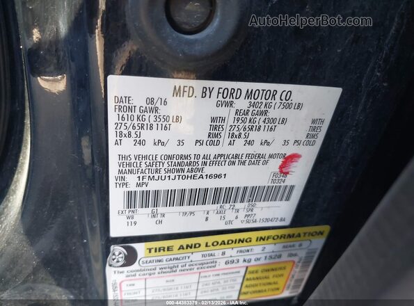 1FMJU1JT0HEA16961 2017 FORD EXPEDITION Черный Вид подкапотного пространства