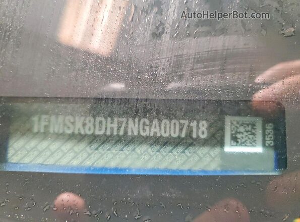 1FMSK8DH7NGA00718 2022 FORD FORD EXPLORER Blue VIN კოდის სტიკერის ხედი