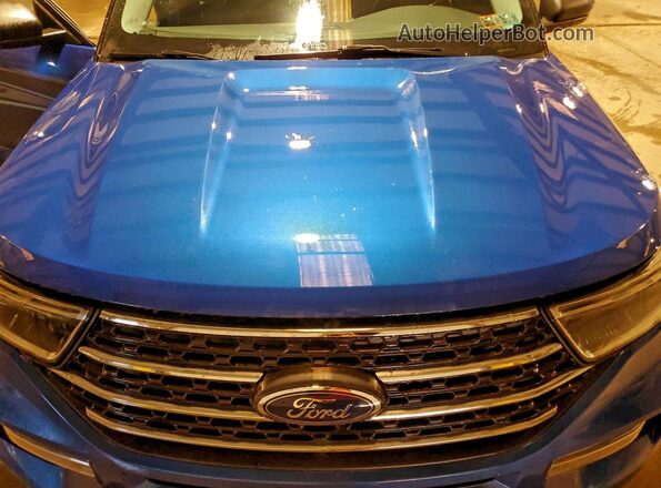 1FMSK8DH7NGA00718 2022 FORD FORD EXPLORER Blue ძრავის განყოფილების ხედი