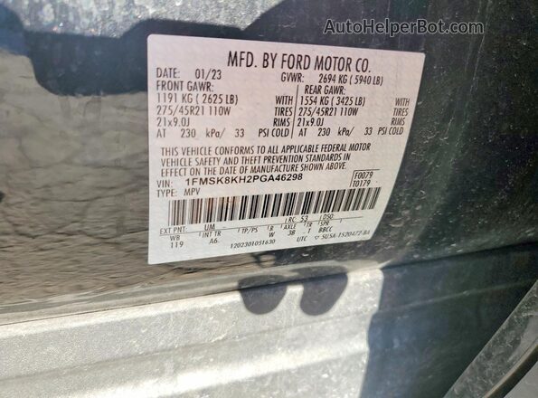 1FMSK8KH2PGA46298 2023 FORD FORD EXPLORER Черный Вид подкапотного пространства